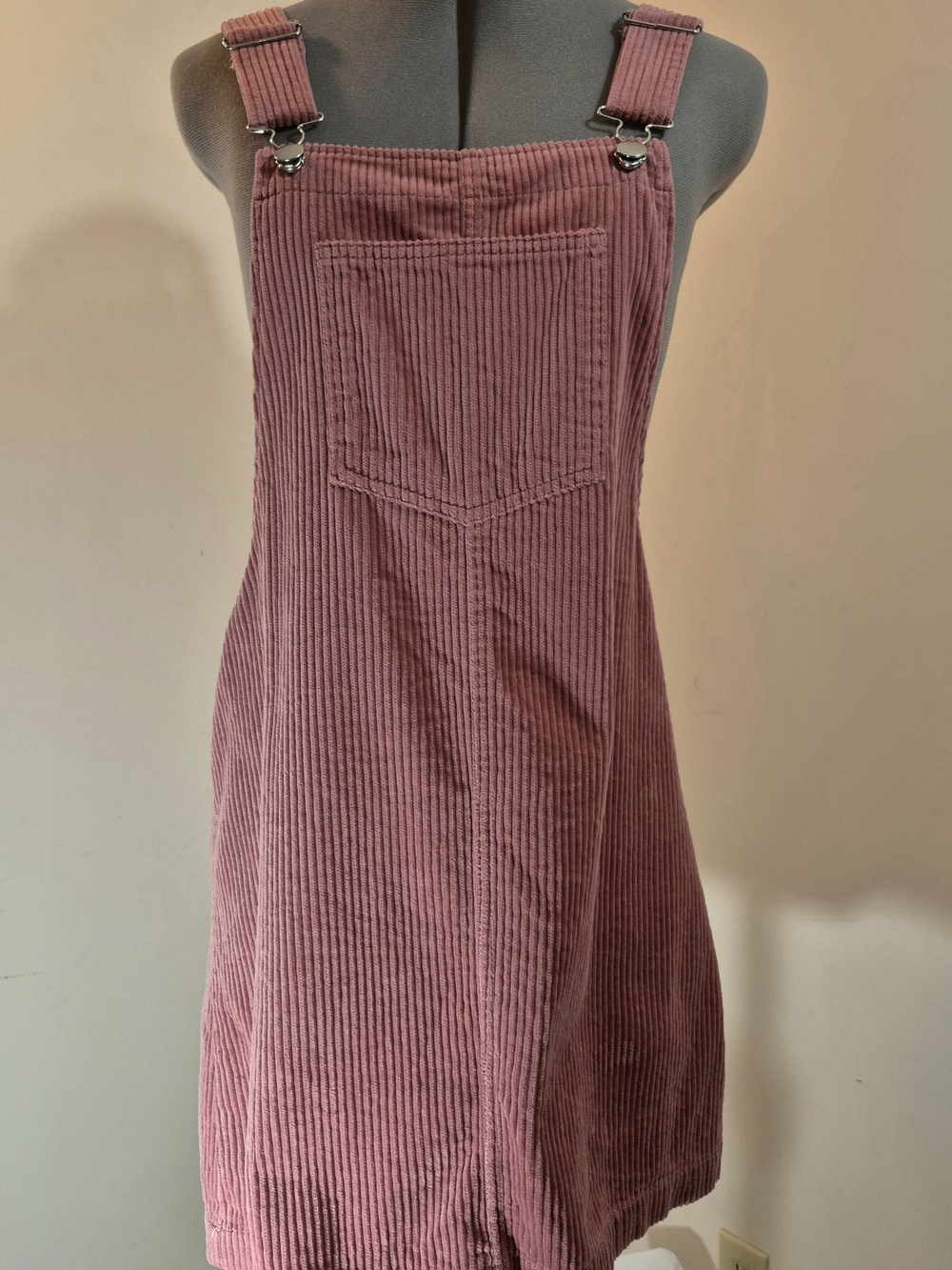 Mango Dusty Pink Corduroy Pinafore with Buckle Straps